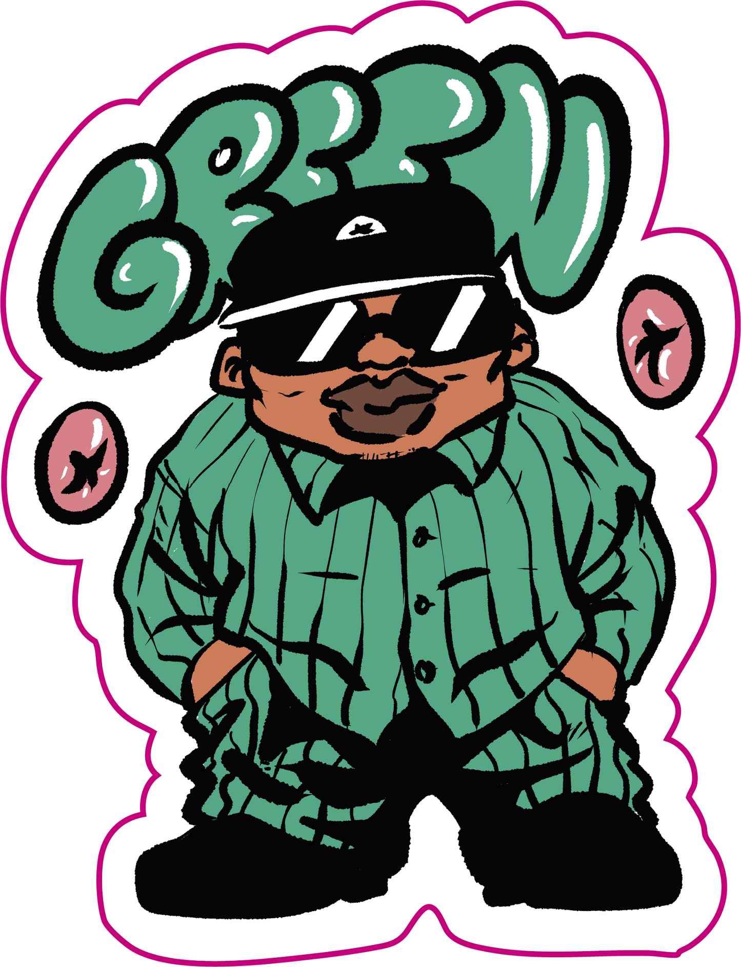 STICKER RACAILLE CHIBI - GREEN